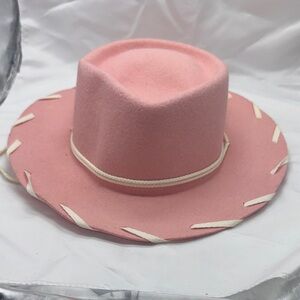 Charming Pink Kids' Cowboy Hat with Cream Details